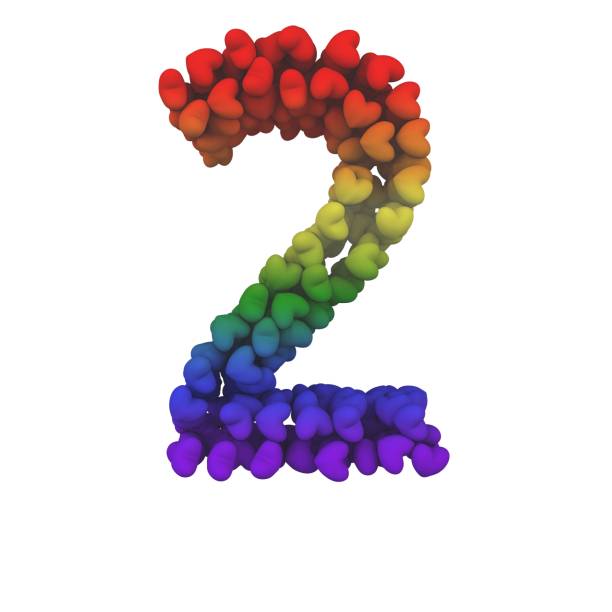 Rainbow Hearts Themed Font Number 2