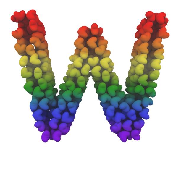 istock Rainbow Hearts Themed Font Letter W 1387247458