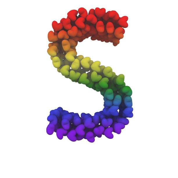 istock Rainbow Hearts Themed Font Letter S 1387247494
