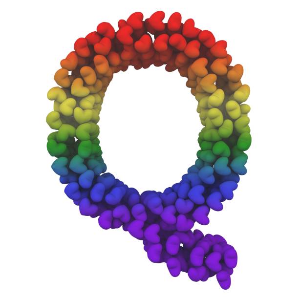 istock Rainbow Hearts Themed Font Letter Q 1387247517