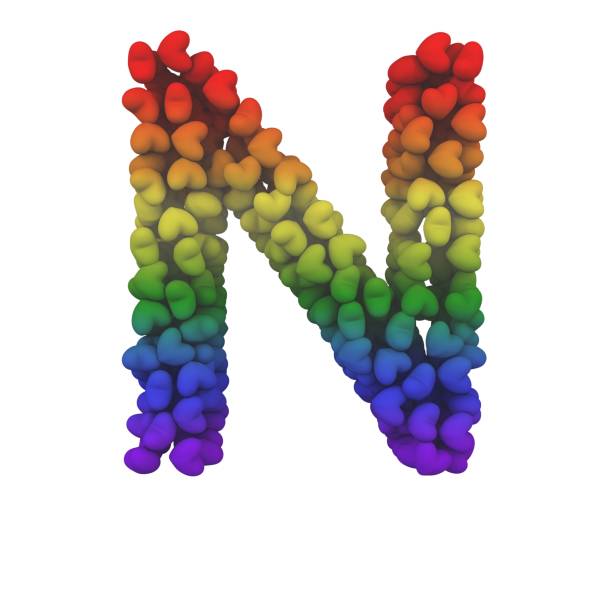 istock Rainbow Hearts Themed Font Letter N 1387247555