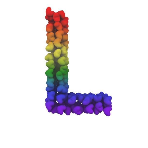 istock Rainbow Hearts Themed Font Letter L 1387247568
