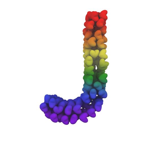 istock Rainbow Hearts Themed Font Letter J 1387247582