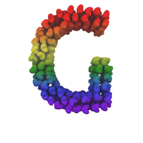 istock Rainbow Hearts Themed Font Letter G 1387247614