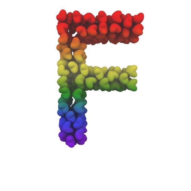 istock Rainbow Hearts Themed Font Letter F 1387247622