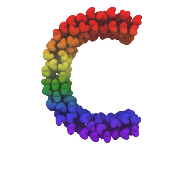 istock Rainbow Hearts Themed Font Letter C 1387247714
