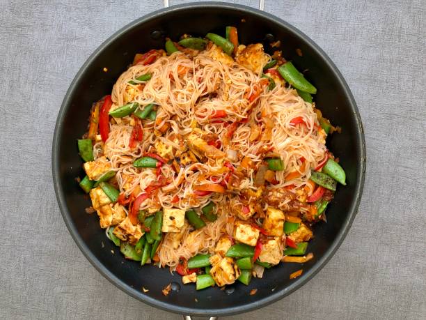 Asian inspired tofu noodles