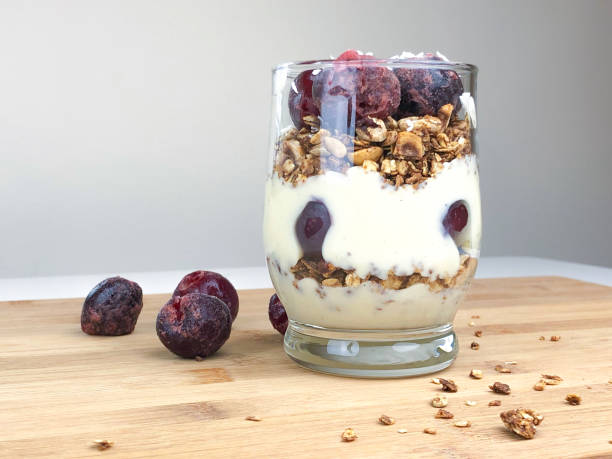 Cherry granola parfait