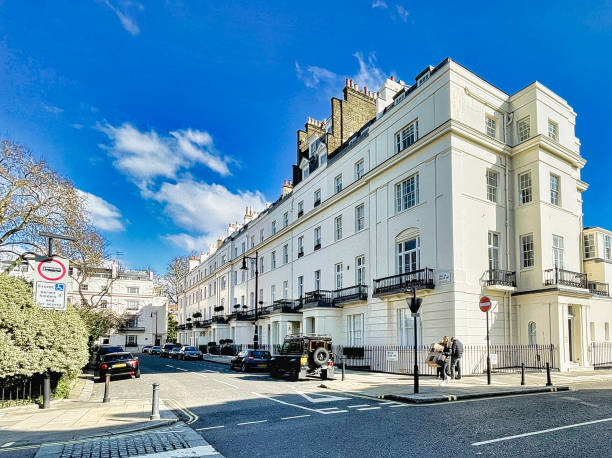belgravia or belgrave London with russian victorian houses stock photo