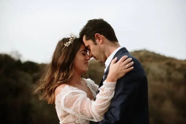 Photo of Portrait of a just married couple