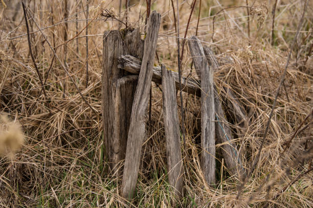 istock Old dilapidated wooden fence. 1387253270