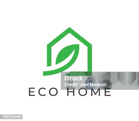 istock Green eco home icon 1387256585