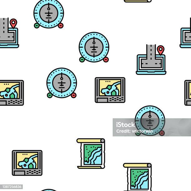 Location Background Pattern Map Location System Vector Seamless Pattern Stock Illustration ...