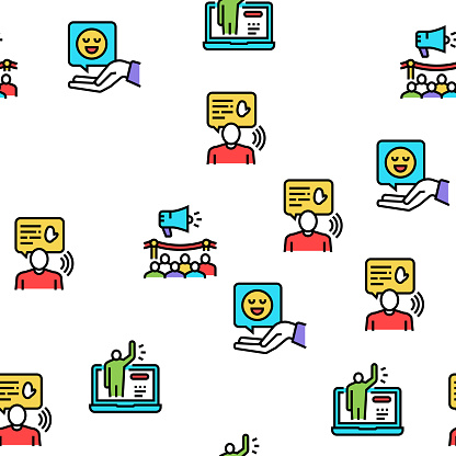 Introduction Speech Vector Seamless Pattern Stock Illustration ...
