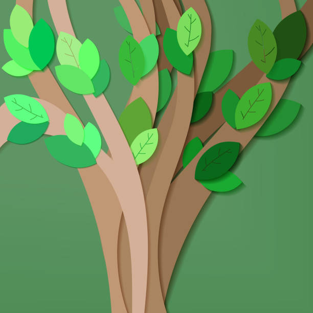 istock Summer tree with green leaves. Abstract nature background. Design illustration. Vector eps 10 1387257027