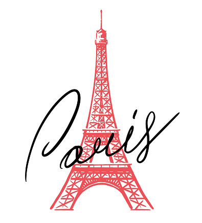 French Eiffel tower. France, Paris symbol vector illustration