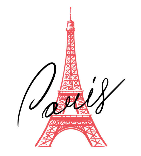 French Eiffel tower. France, Paris symbol vector illustration French Eiffel tower. France, Paris symbol vector illustration paris tower stock illustrations
