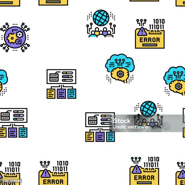 System Work Process Vector Seamless Pattern Stock Illustration ...