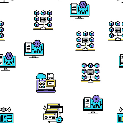 System Work Process Vector Seamless Pattern Stock Illustration ...