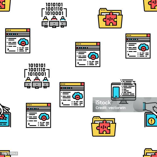 Dev Code Occupation Vector Seamless Pattern Stock Illustration ...