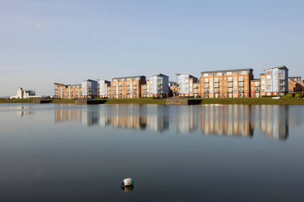 istock Quayside Apartment Building on reclaimed land - UK 1387259671