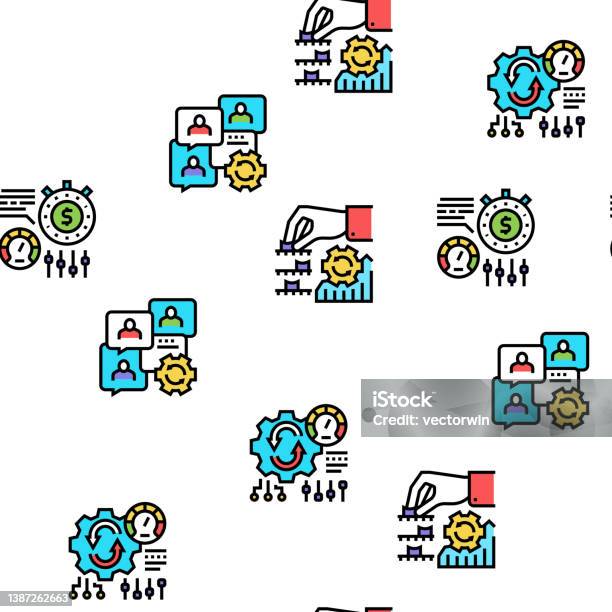 Optimize Operations Vector Seamless Pattern Stock Illustration ...