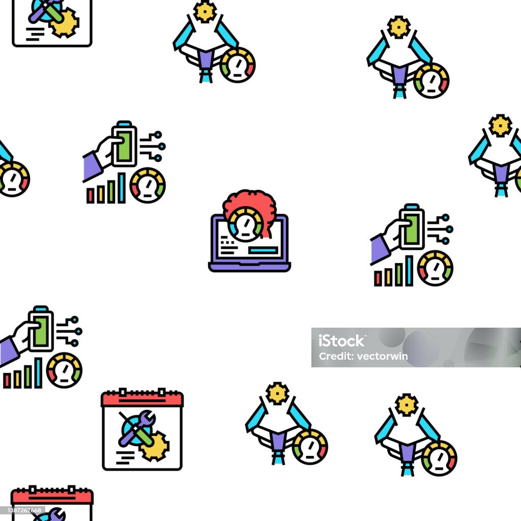 Optimize Operations Vector Seamless Pattern Stock Illustration ...
