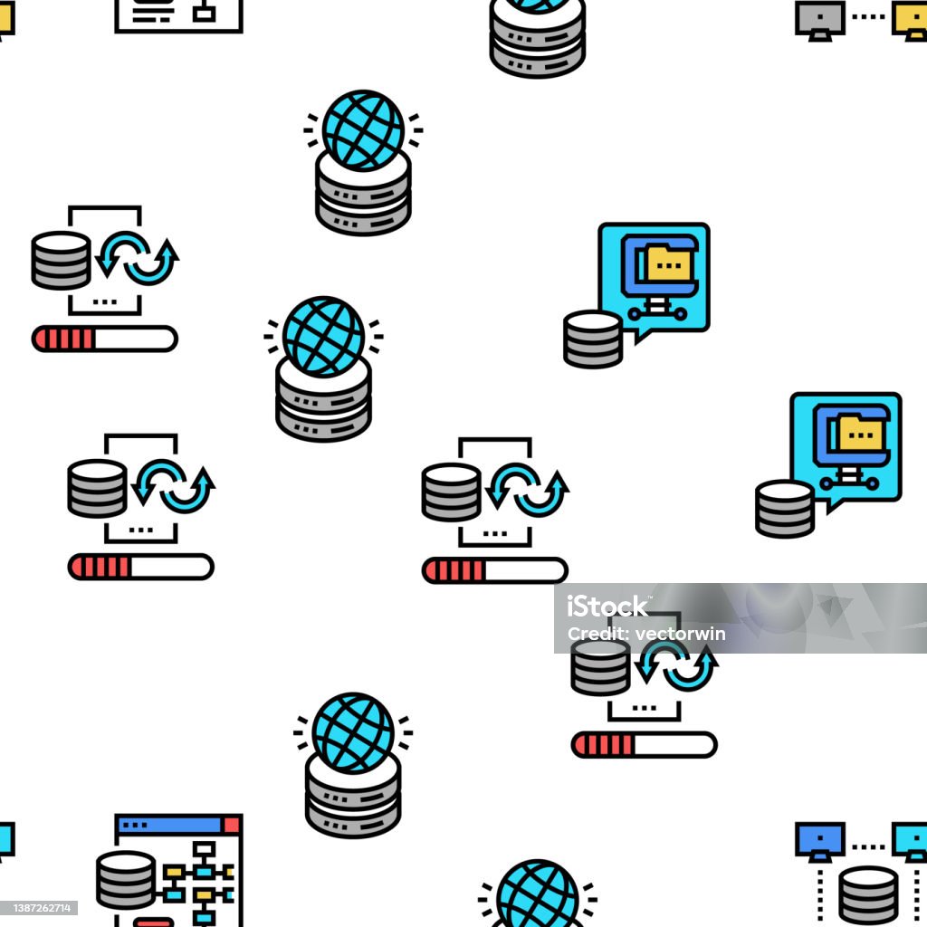 Digital Processing Vector Image Digital Processing Vector Seamless Pattern Stock Illustration ...