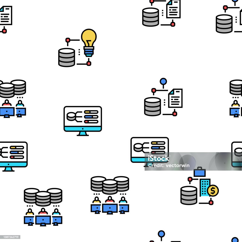Digital Process Graphics Digital Processing Vector Seamless Pattern Stock Illustration ...