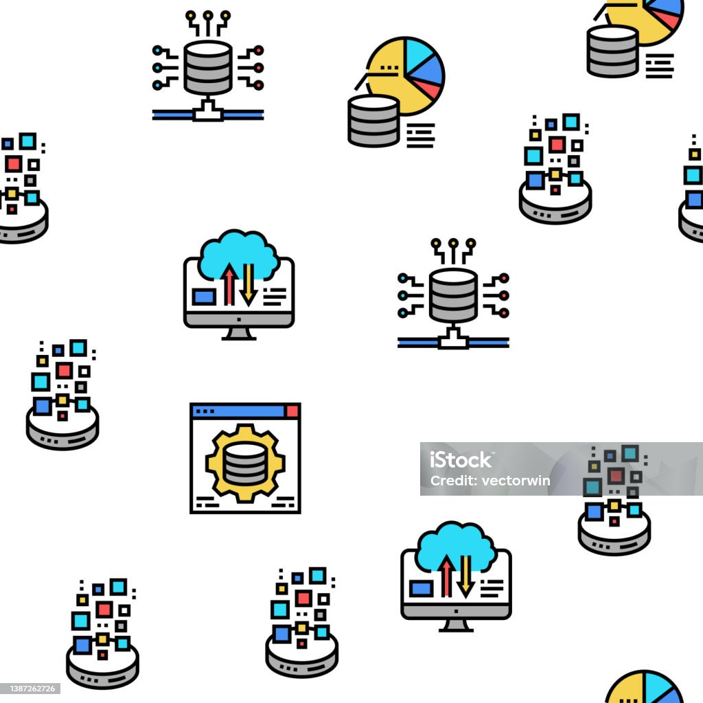 Digital Process Graphics Digital Processing Vector Seamless Pattern Stock Illustration ...