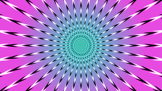 Colorful Bright Pulsatile Optical Illusion. Vector illustration
