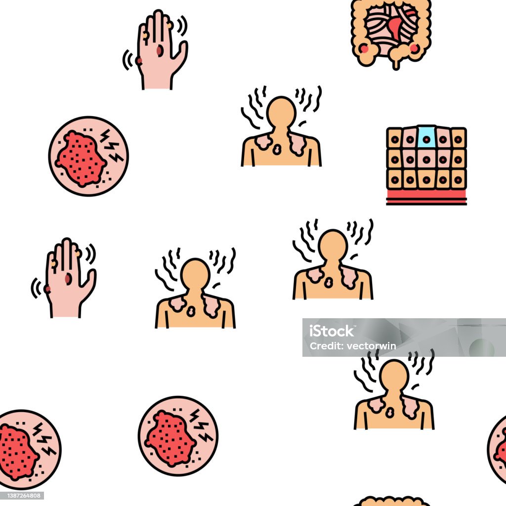 Diseases Problem Disease Human Problem Vector Seamless Pattern Stock Illustration ...