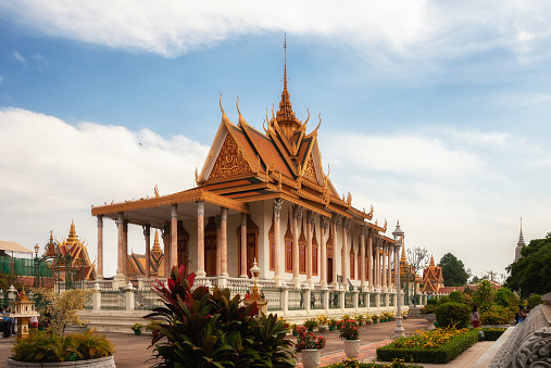 Royal Palace in Phnom Penh, Cambodia. Silver pagoda