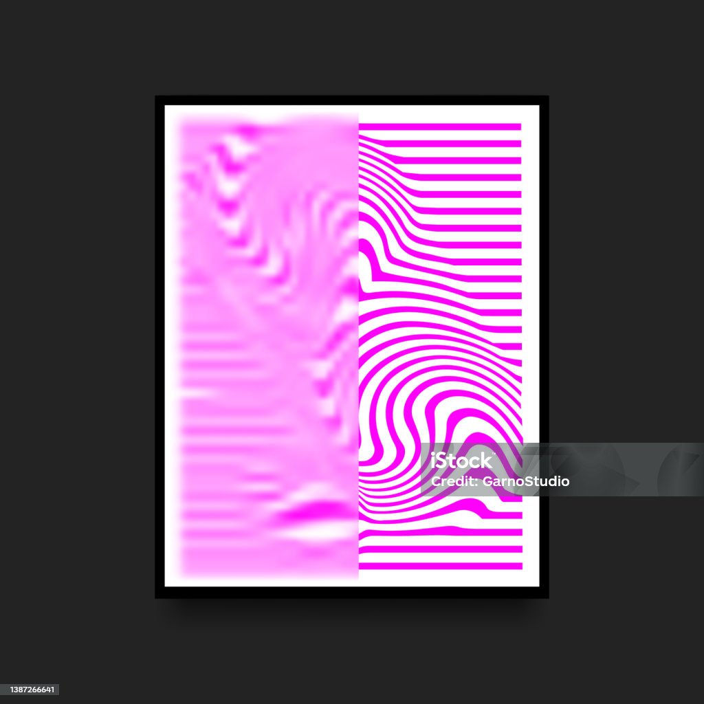 Pink Distorted Portrait Pink Distorted And Blurred Poster In Swiss Style Scandinavian Linear ...