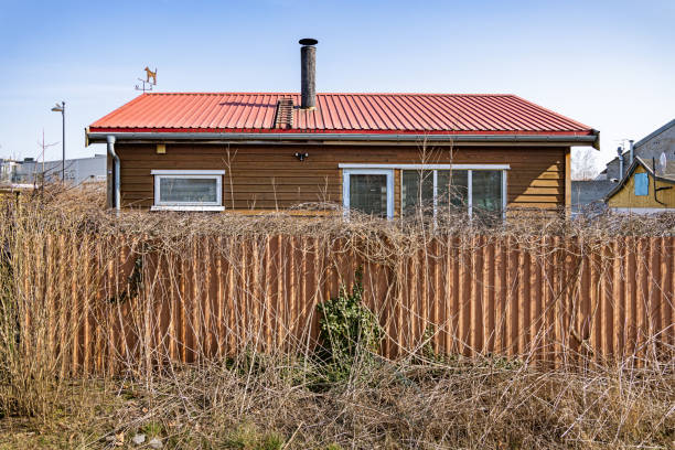 早春の晴れた日のデンマーク戸建住宅 - denmark house villa detached house ストックフォトと画像