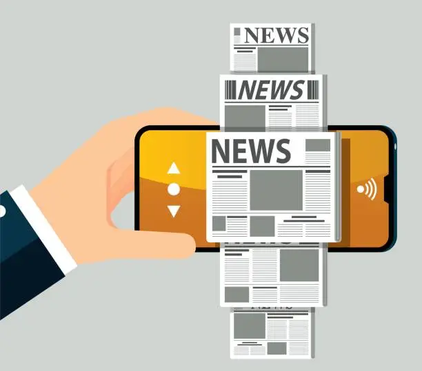 Vector illustration of NEWS - online