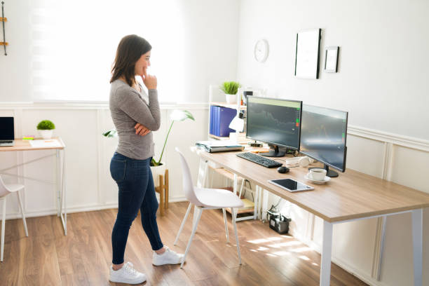 istock Stressed woman considering investing in cryptocurrency 1387271170