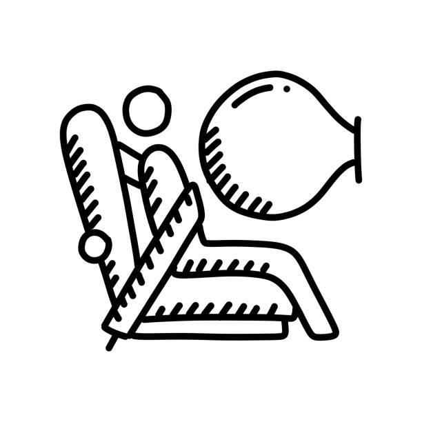 ilustrações, clipart, desenhos animados e ícones de ícone desenhado à mão do air bag, ilustração vetorial estilo doodle - sign airbag driving wheel
