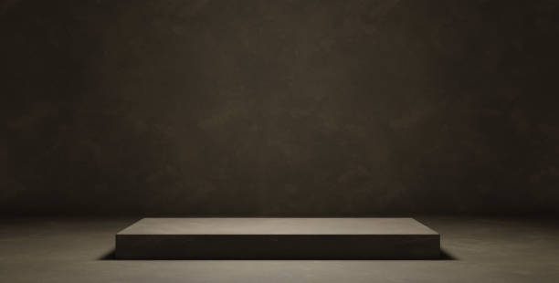 istock Cool Presentation Platform Copper Grungy Background 3D Illustration 1387272841