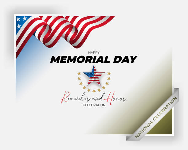 Medal of honor for U.S. Memorial day, celebration Holiday design, background with handwriting texts, medal of honor and national flag colors for Memorial day event celebration; Vector illustration government clipart stock illustrations