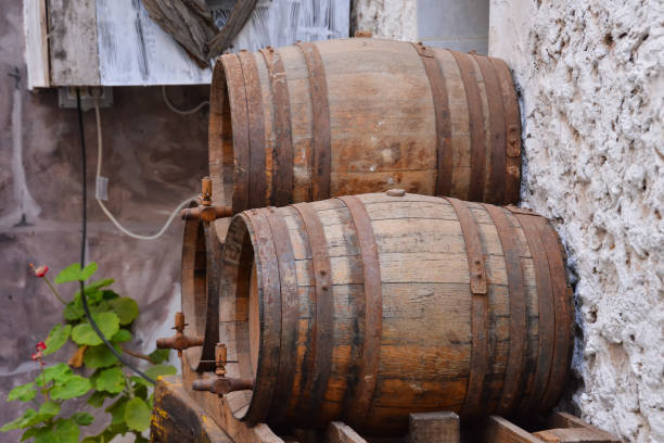 Antique wood barrel