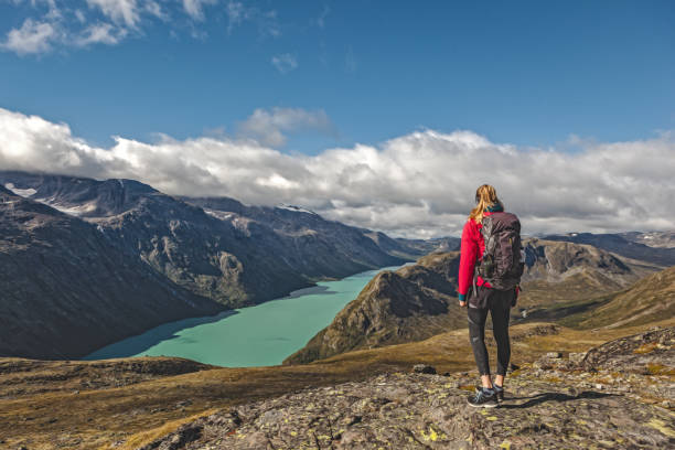 istock Woman on top Mountain View 1387278482