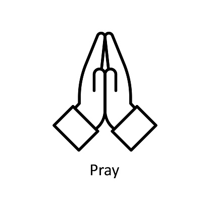 istock Pray vector Outline Icon Design illustration. Easter Symbol on White background EPS 10 File 1387280353