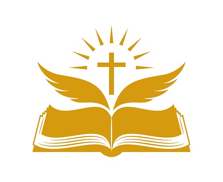 Logo Rohani Logo Gereja Alkitab Dan Simbol Sayap Dari Roh Kudus Ilustrasi Stok ...