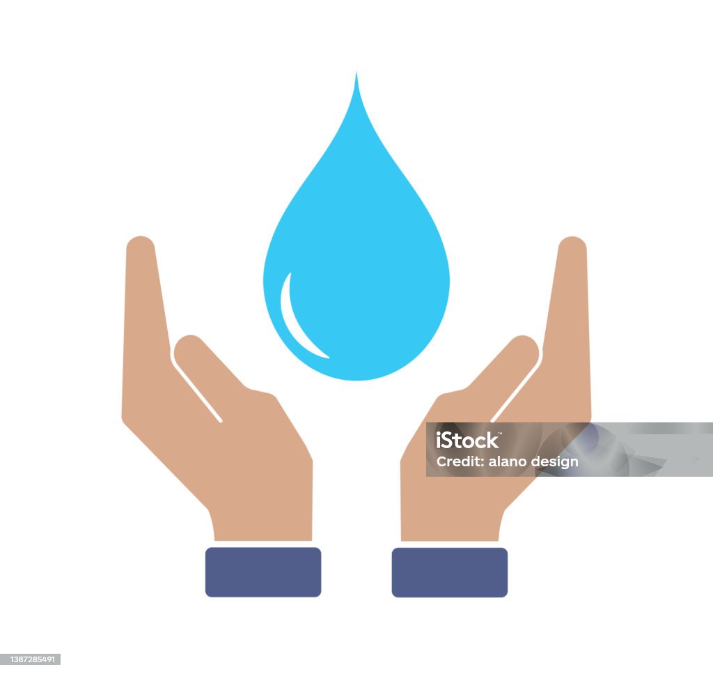 Save Water Hand Vector Hand Holds Water Drop Save Water Concept Clean Water Environment ...