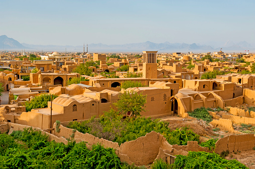 The houses made from clay in old town of Yazd, Iran