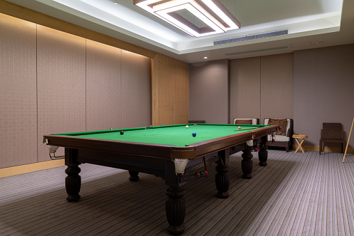 billiard room with a beautiful interior.