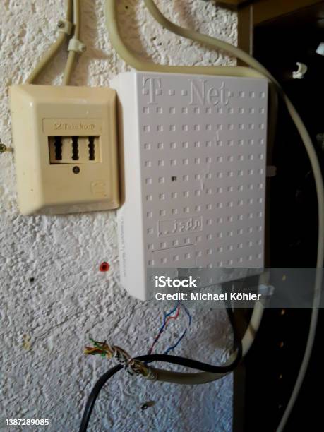 Socket Include Old Model Tae Rj45 Old Cable Analog Telephone Socket Stock Photo - Download Image ...