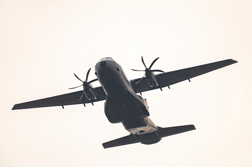 CASA C-295 of the Polish air force flying in mid air.