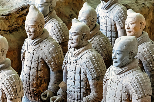 Terracotta Warrior Statues in Qin Shi Huangdi Tomb,Xi'an,China.